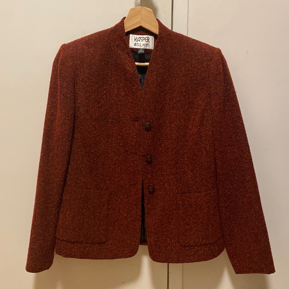 Kasper A.S.L. Petite red jacket. Size 2P. Like new & recently dry cleaned.
